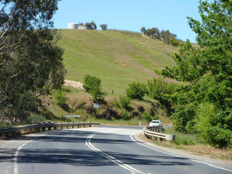 Yea - Goulburn Valley Highway east of Yea: View east along Goulburn Valley Hwy towards Killingworth Rd