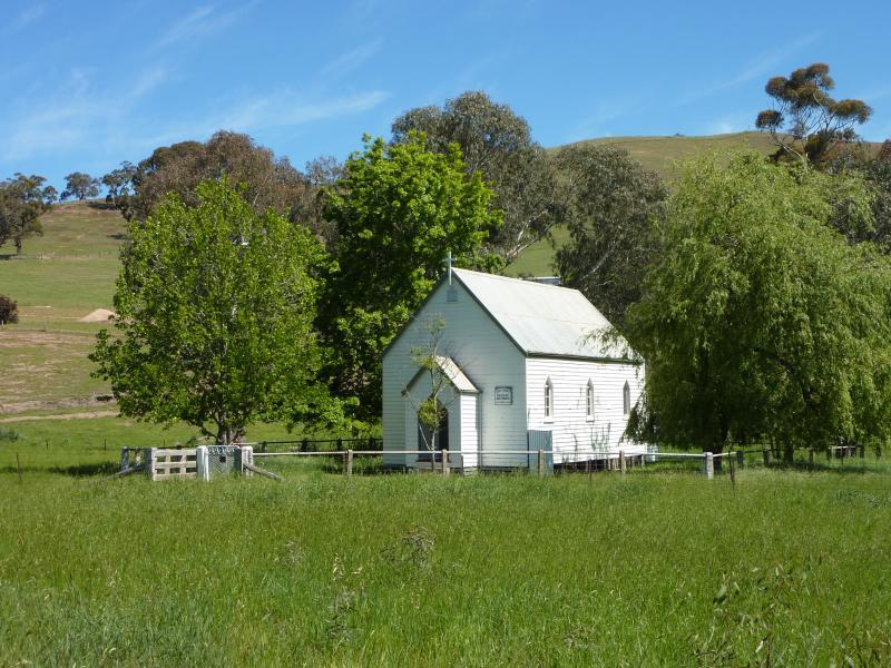 Yea - Town of Molesworth, Goulburn Valley Highway east of Yea - Old church, off Goulburn Valley Hwy at west side of town