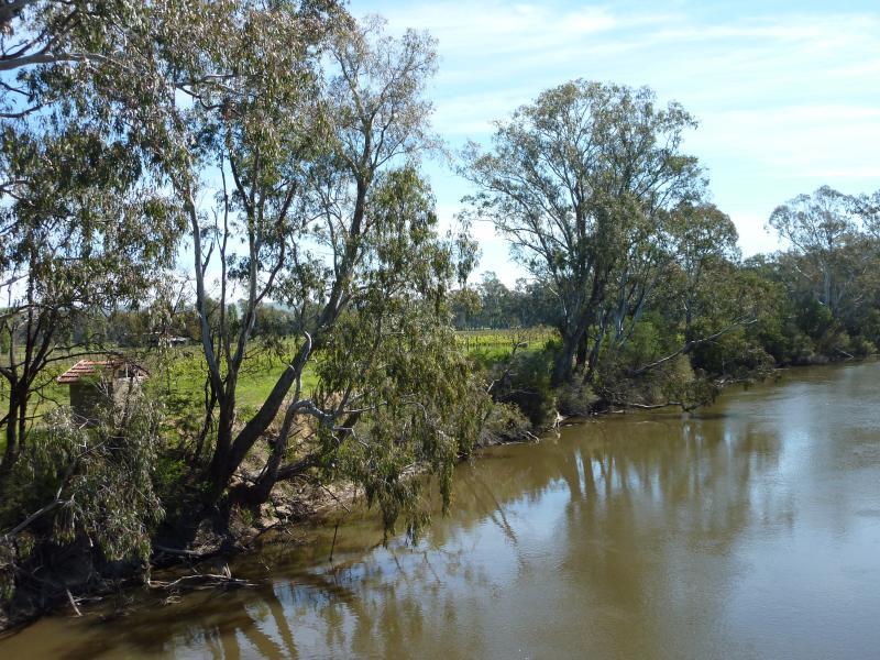 Yea - Goulburn River at Ghin Ghin Road - View west along river from bridge